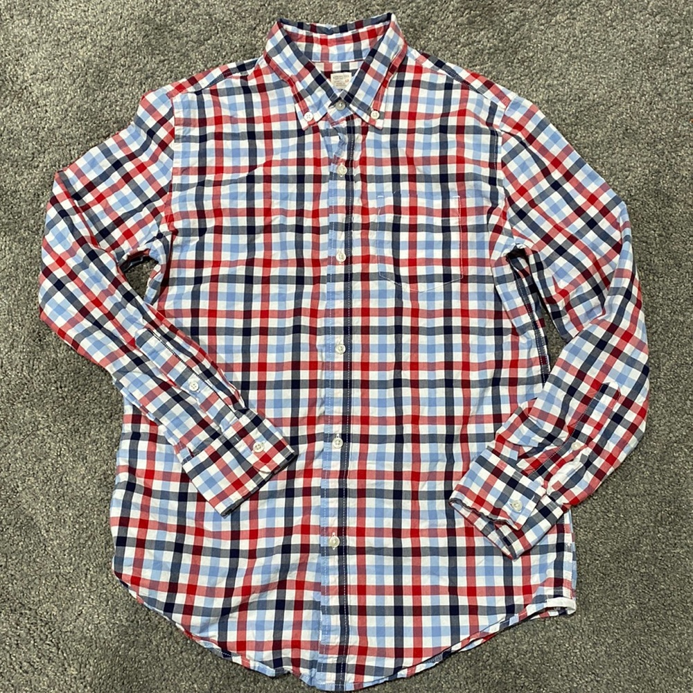 Crewcuts JCrew Boys Plaid Button Down Long Sleeve Shirt